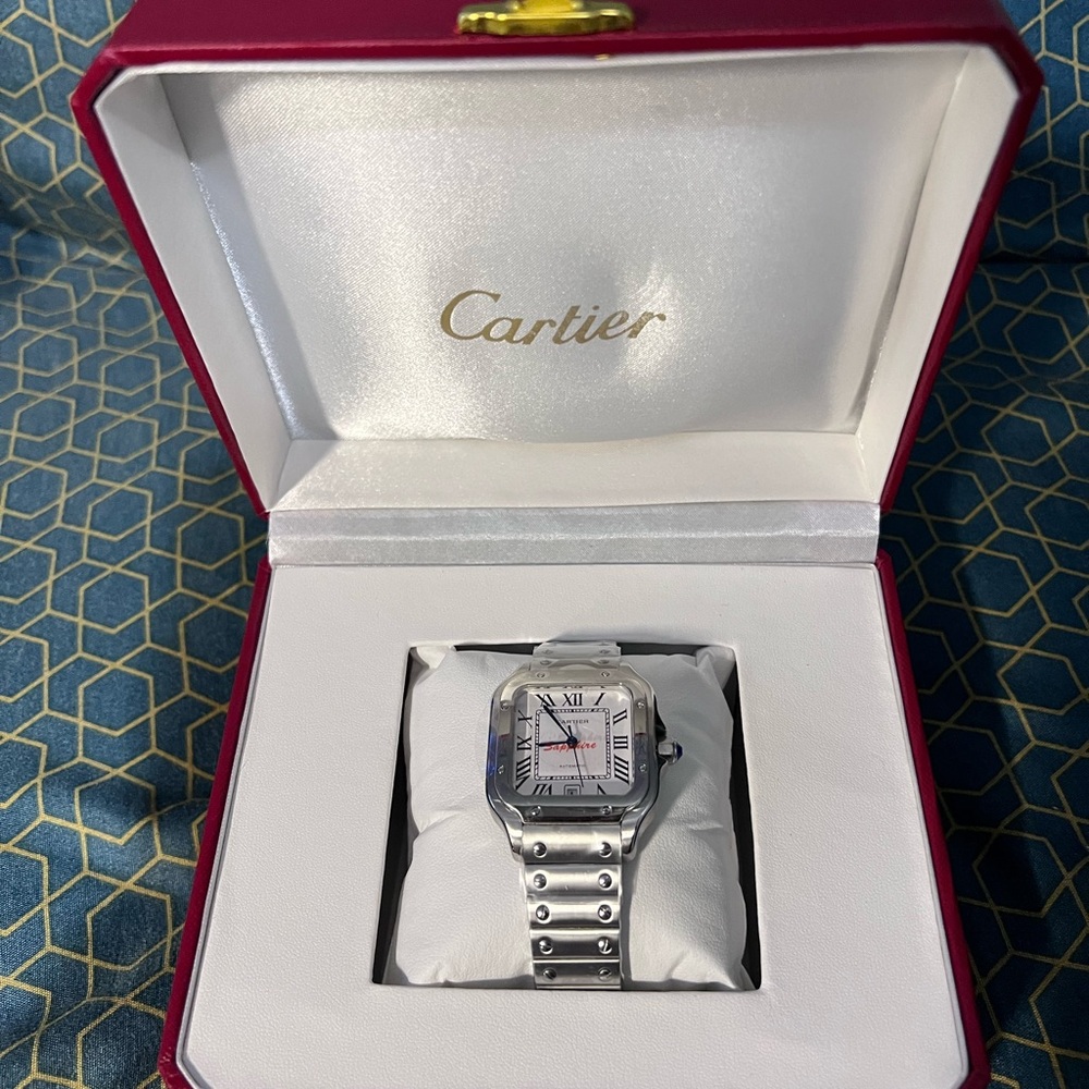 Cartier Silver Men's Watch 35mm Date New